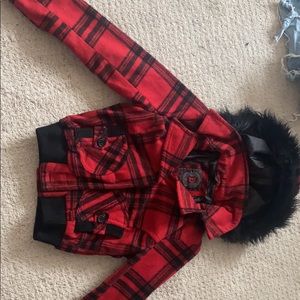 Red plaid dollhouse coat